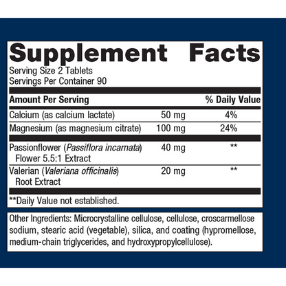 MyoCalm by Metagenics Ingredients Label 180