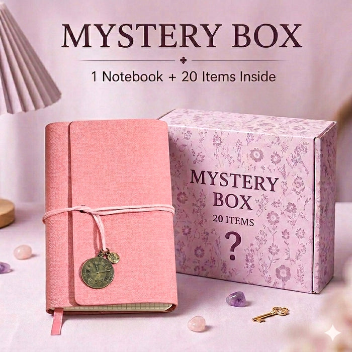 Mystery Box 🎀 | Notebook + 20 Aesthetic Items /Choose your notebook color — your Mystery Box will include this exact notebook.