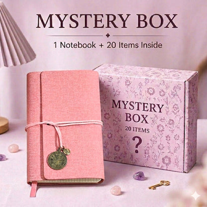 Mystery Box 🎀 | Notebook + 20 Aesthetic Items /Choose your notebook color — your Mystery Box will include this exact notebook.