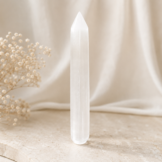 Namiso - Selenit massage stav med spids, ca. 14-15 cm