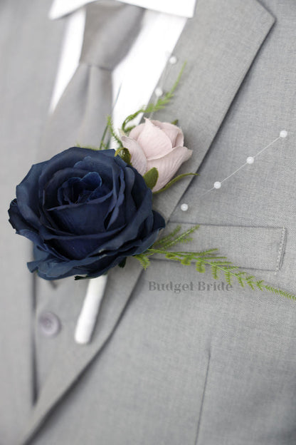 Navy Blue and Mauve Faux Wedding Bouquet- $58.50|Chihuahua
