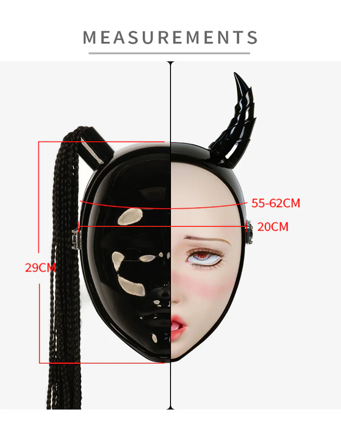 NEOGAN Disguiser replacement face, ponytail, and oral accessories for InTheMask by MOLIS cosplay mask.