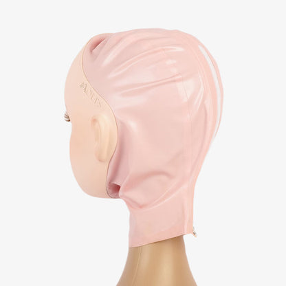 Inthemask by Moli's NEOGAN Tangerine female doll mask with gag and latex hood, showcasing detailed latex and realistic features.