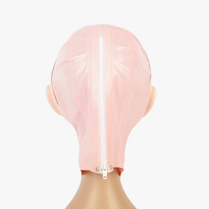 Inthemask by Moli's NEOGAN Tangerine female doll mask with gag and latex hood, featuring realistic facial details and vibrant color.