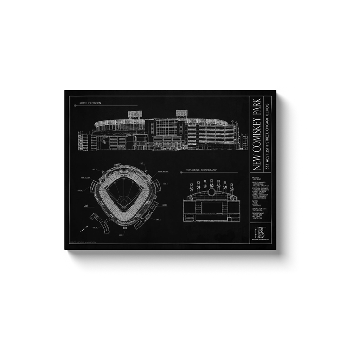 New Comiskey Park 18x24" Canvas Wrap - Black
