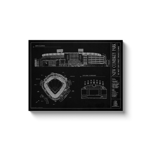 New Comiskey Park 18x24" Canvas Wrap - Black