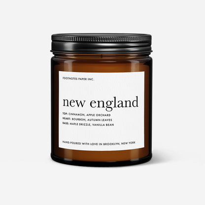 New England Candle | Warm & Spiced Gourmand Candle - Footnotes Paper