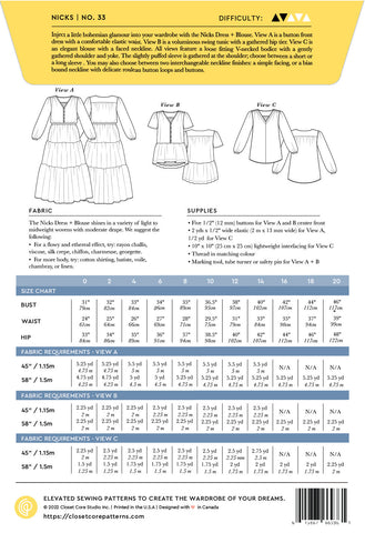 Nicks Dress + Blouse Pattern -- Close Core Patterns