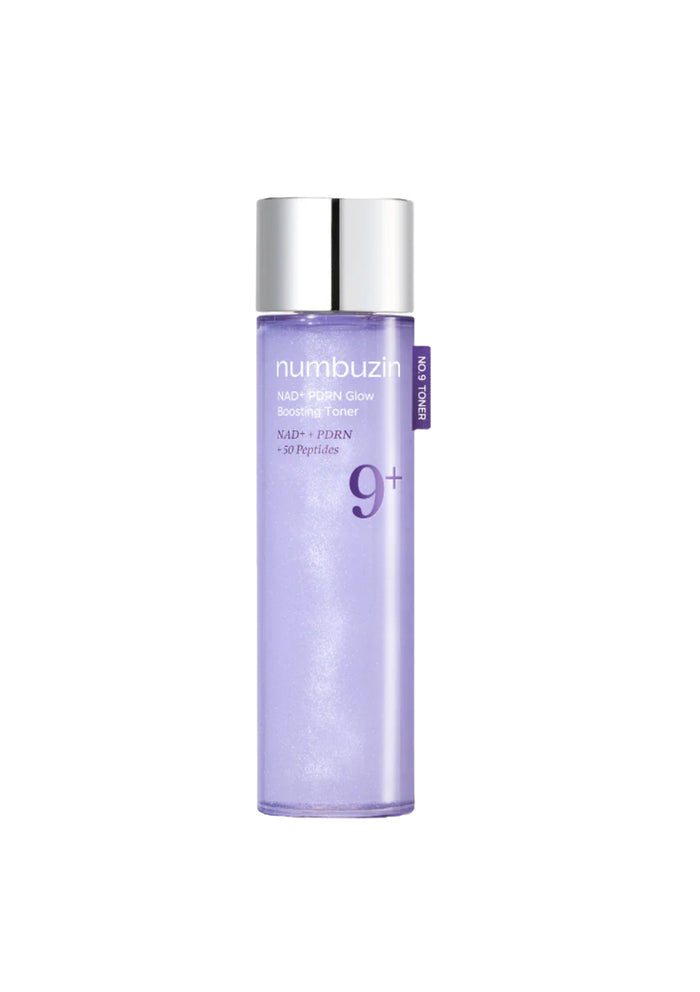 Purple bottle with silver cap on a white background