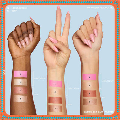 NYX professional makeup Buttermelt Face Palette Palette Pour Le Visage