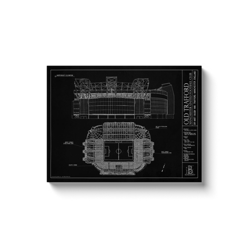 Old Trafford 18x24" Canvas Wrap - Black