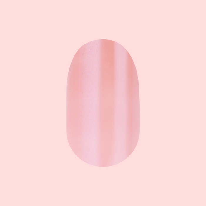 Olive Y'all | Short | Round - Tab Press-On with sheer bubble gum pink-blue iridescent finish for easy at-home mani