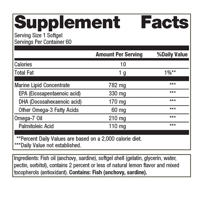 OmegaGenics Mega 10   by Metagenics Ingredients Label