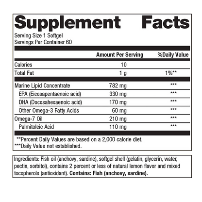 OmegaGenics Mega 10   by Metagenics Ingredients Label