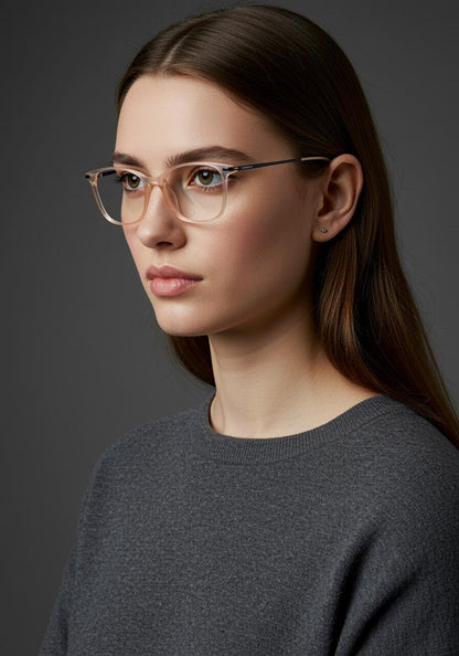 Orange & Silver Cat Eye Full Rim