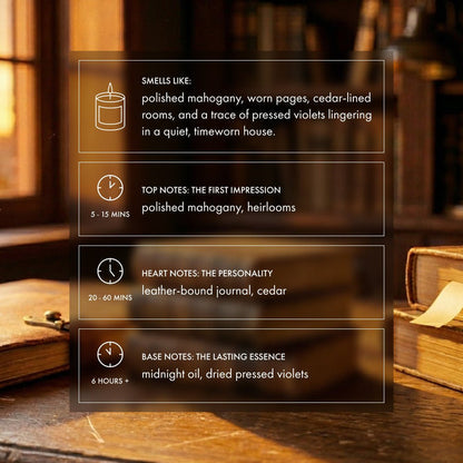 Orchard House Candle | Woody Earthy Mahogany Cedar Candle - Footnotes Paper