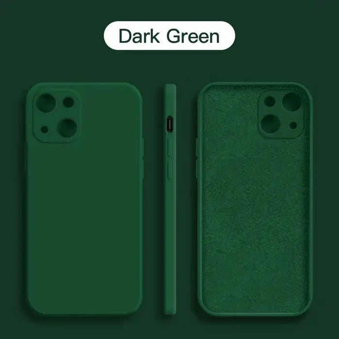 a dark green iphone case with a green cover