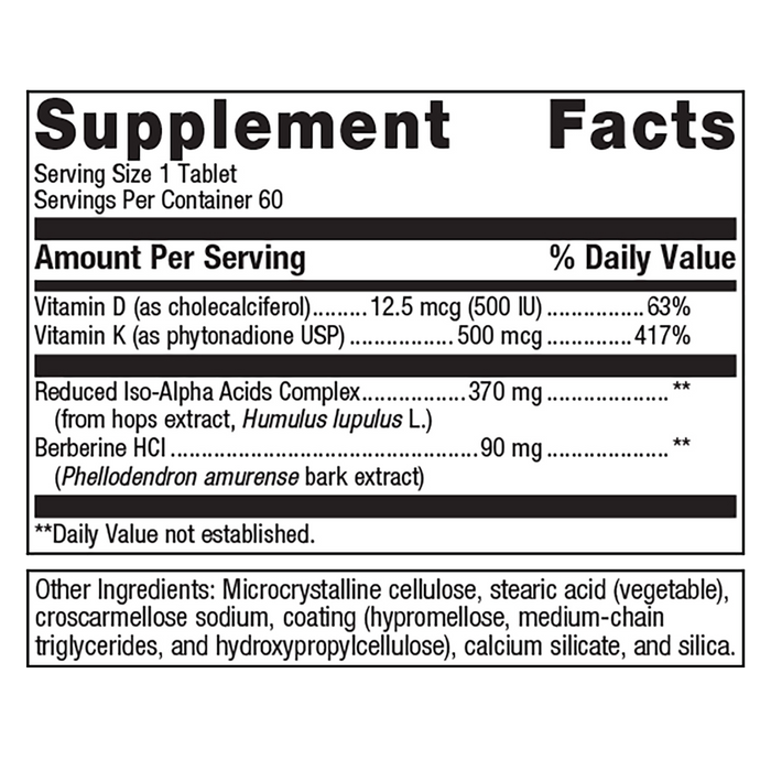 Ostera by Metagenics Ingredients Label