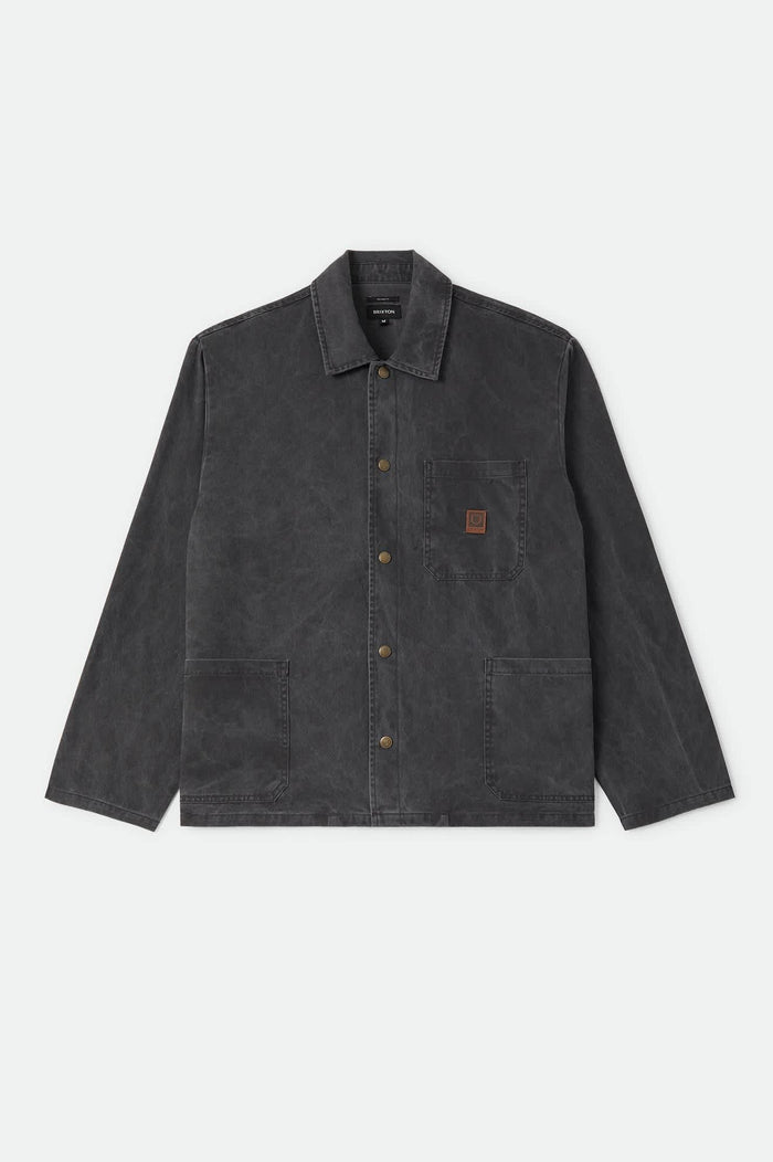 Men's Painters Jacket in the color Washed Black - Front Product View