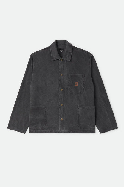 Men's Painters Jacket in the color Washed Black - Front Product View