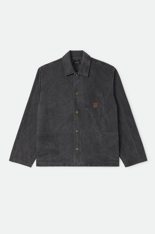 Men's Painters Jacket in the color Washed Black - Front Product View