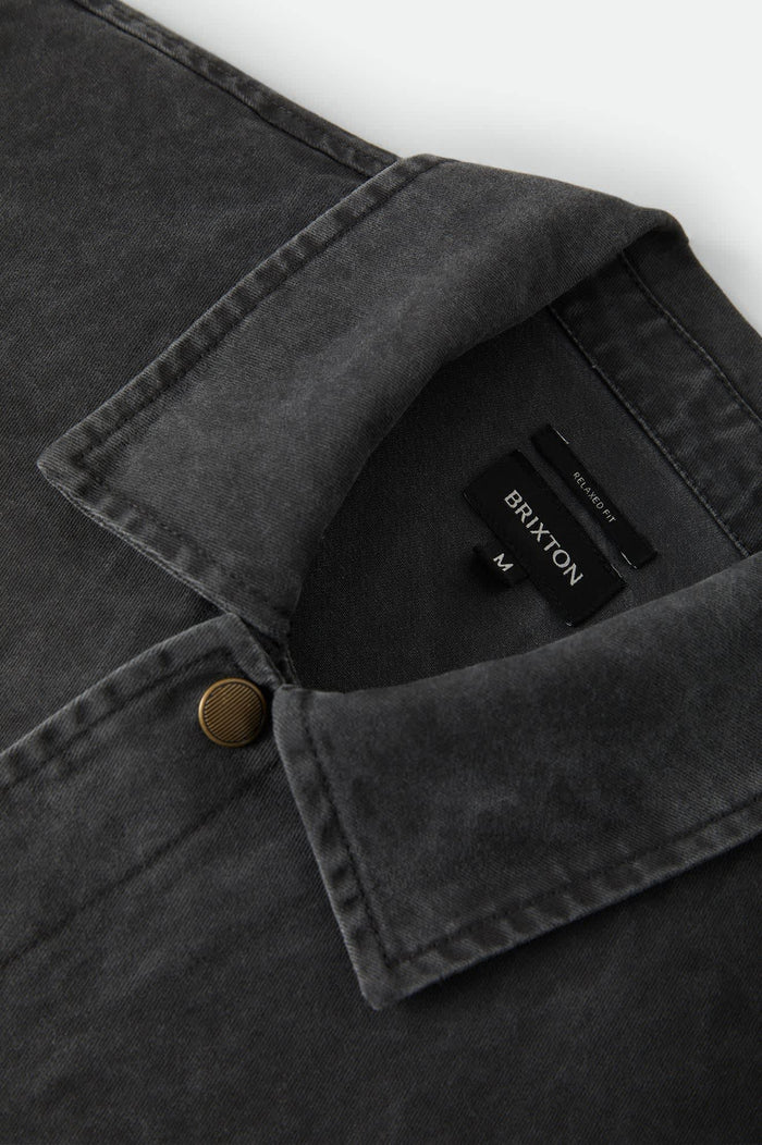 Men's Painters Jacket in the color Washed Black - Additional Laydown image
