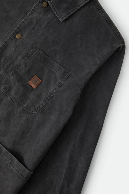 Men's Painters Jacket in the color Washed Black - Additional Laydown image