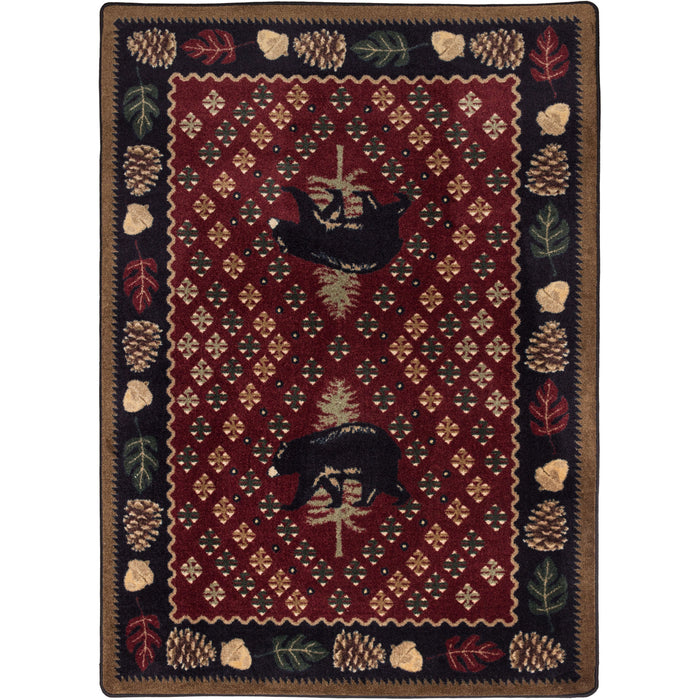 Image of an area rug, Patchwork Bear - Red