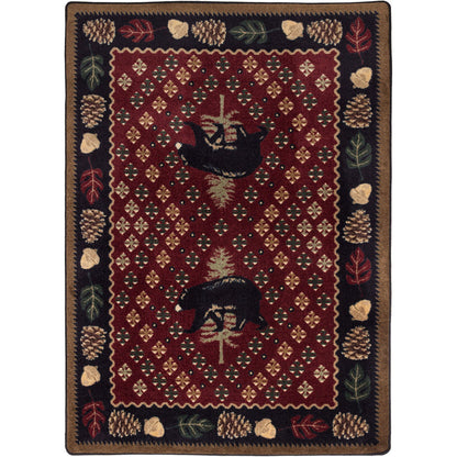 Image of an area rug, Patchwork Bear - Red