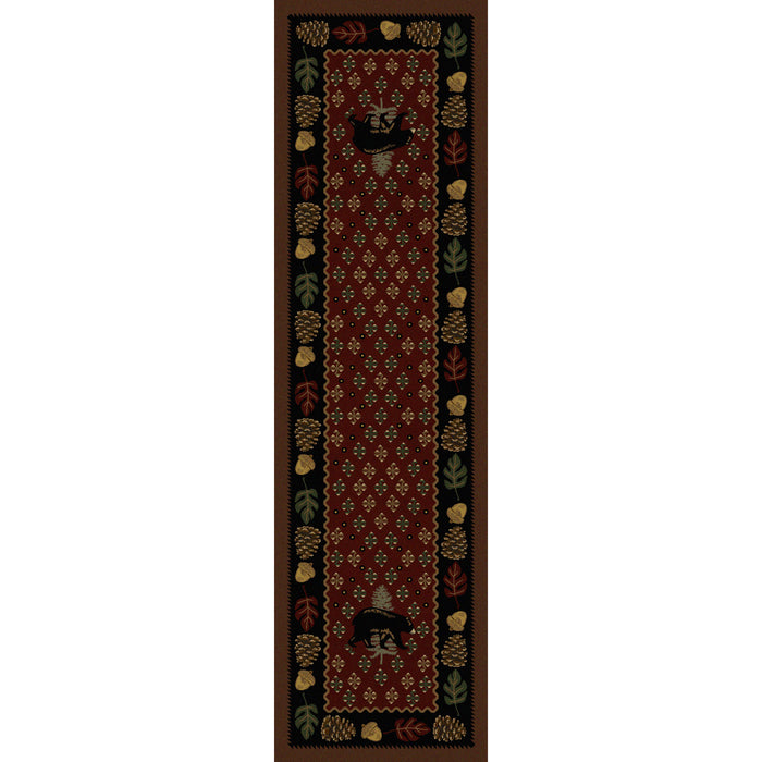 Image of an area rug, Patchwork Bear - Red