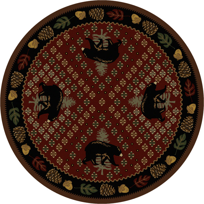 Image of an area rug, Patchwork Bear - Red