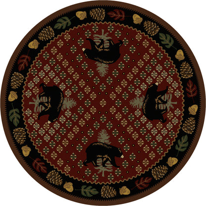 Image of an area rug, Patchwork Bear - Red