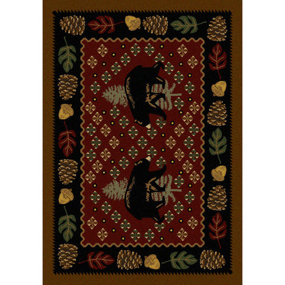 Image of an area rug, Patchwork Bear - Red