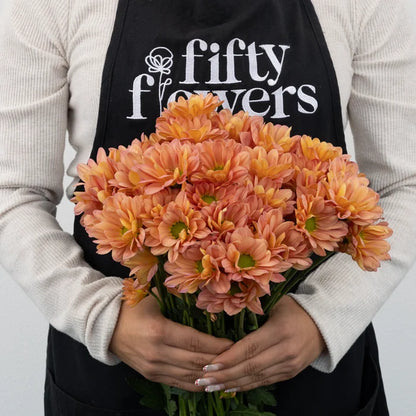 Peach Pastel Daisy Flower Apron - Image