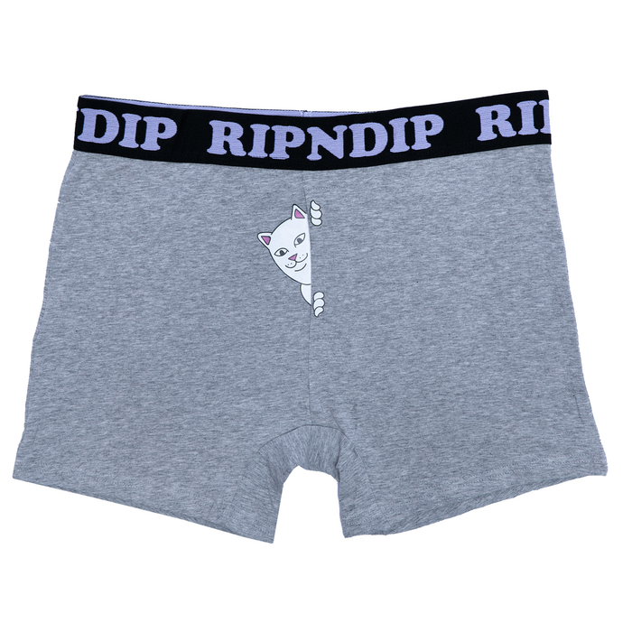334627 Peek A Nermal Boxers  (Heather Grey)