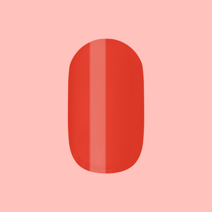 Perfect Pinwheel | Short | Round - Tab Press-On in vibrant coral shade for easy, quick Dry at-home manicure