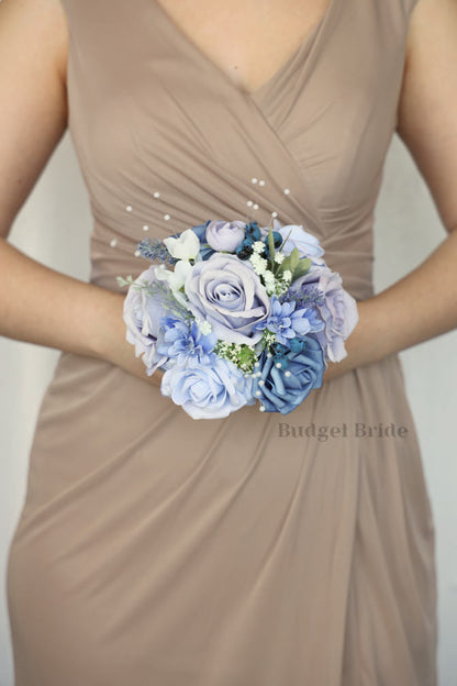 Periwinkle and Steel Blue Elegant Wedding Bouquet- $45.00| Ella