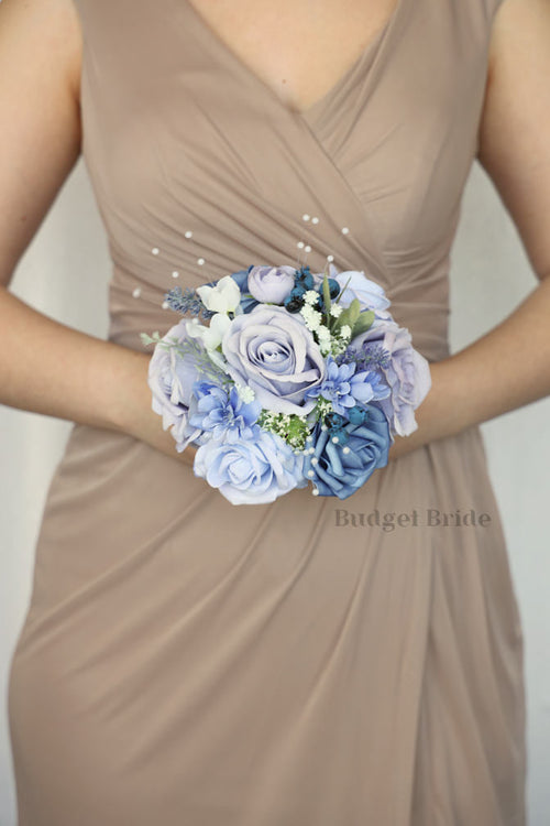 Periwinkle and Steel Blue Elegant Wedding Bouquet- $45.00| Ella