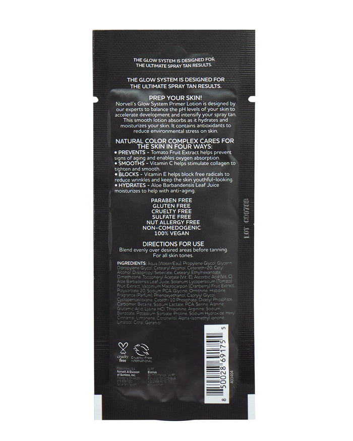 Norvell Pre-Tan, Enhancing Primer packet back