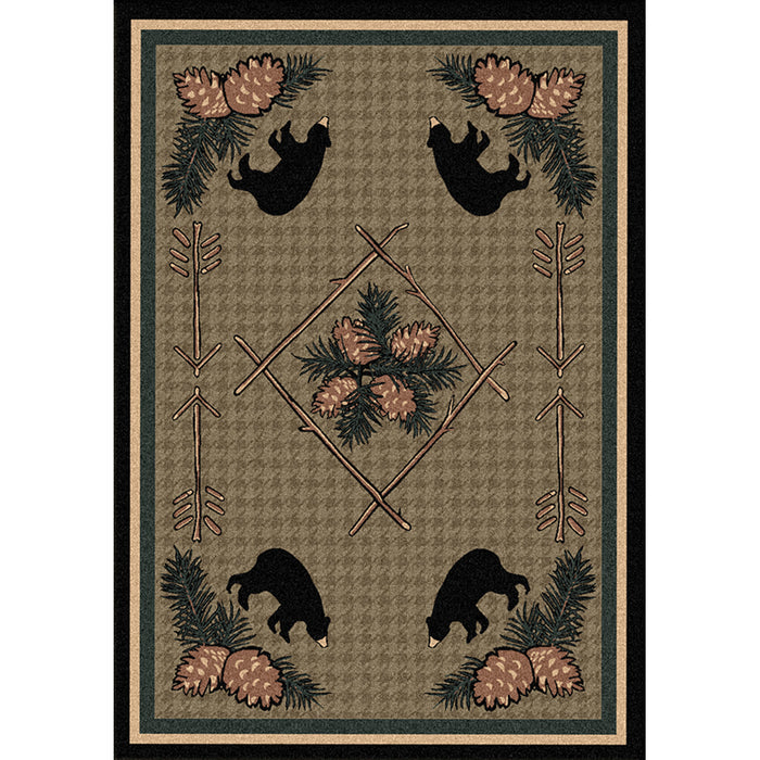 Image of an area rug, Pine Cone Bears - Green