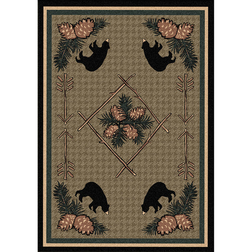 Image of an area rug, Pine Cone Bears - Green