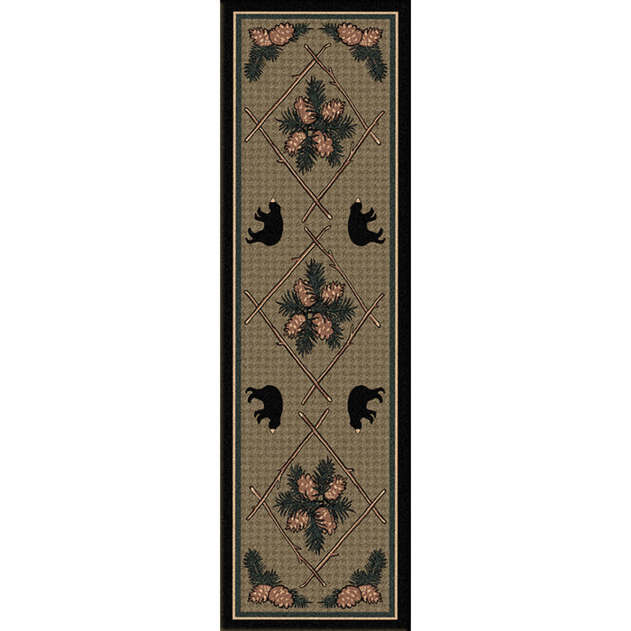 Image of an area rug, Pine Cone Bears - Green