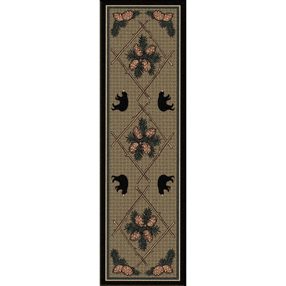 Image of an area rug, Pine Cone Bears - Green