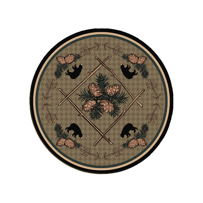 Image of an area rug, Pine Cone Bears - Green