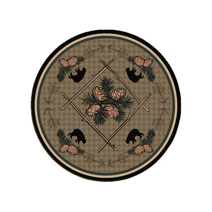 Image of an area rug, Pine Cone Bears - Green
