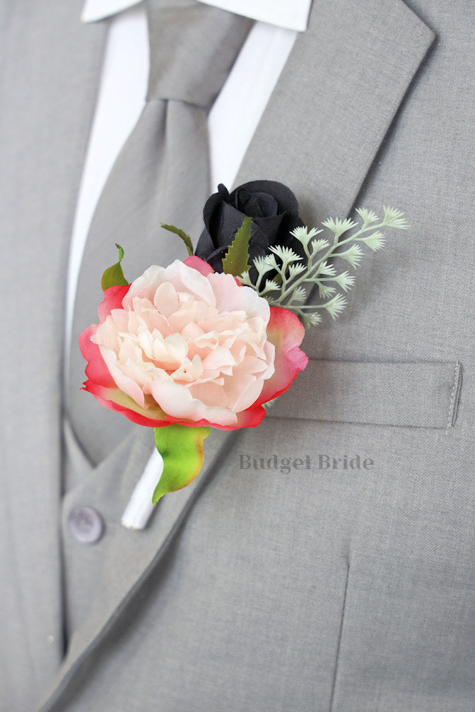 Pink and Black Silk Wedding Bouquet   - $39.50 | Seminole