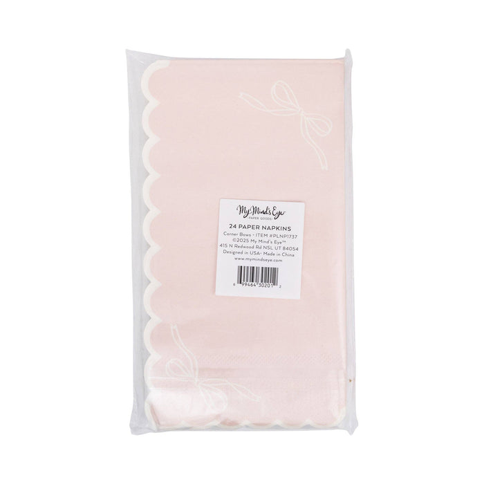 Pink Corner Bows Guest Napkin