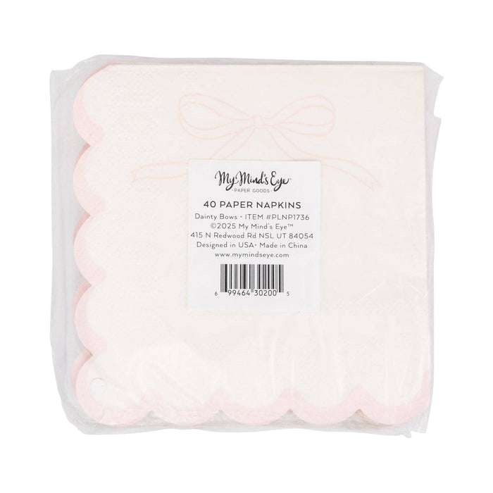 Pink Dainty Bows Cocktail Napkin
