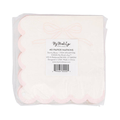 Pink Dainty Bows Cocktail Napkin