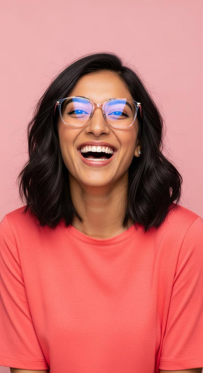 Pink & Golden Cat Eye Full Rim